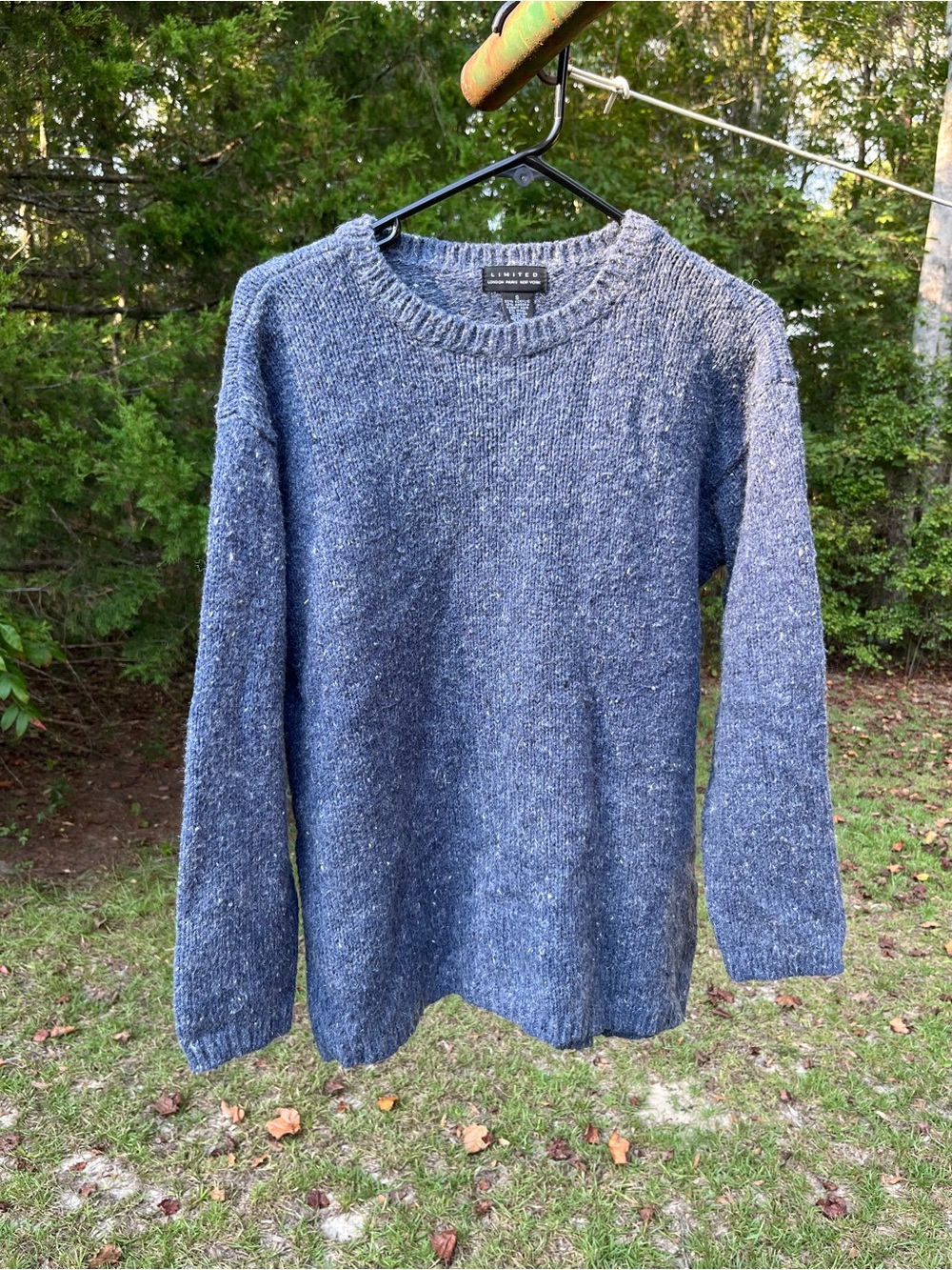 The Limited Women's Heathered Navy Crewneck Sweater